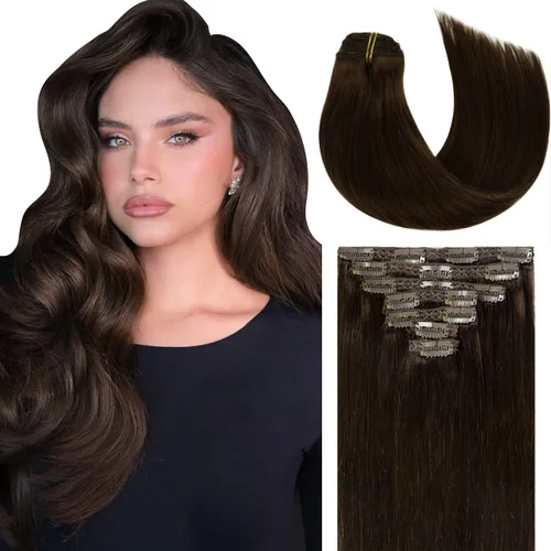 Vista 21 de Lacer Extensiones de cabello humano Remy sin costuras, color negro #1, ultra fino, doble trama de poliuretano, invisible, 7 unidades, 4.33 oz