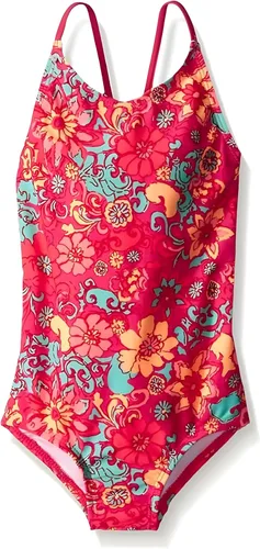 Vista 34 de Kanu Surf Bañador deportivo de una pieza Daisy Beach para niñas Aloha Negro