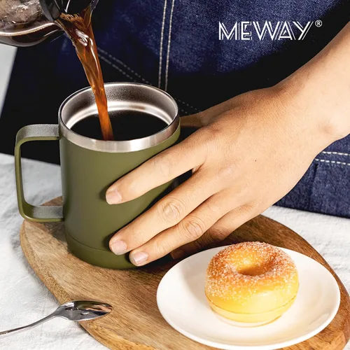 Vista 6 de MEWAY - Taza de café con asa, vaso térmico