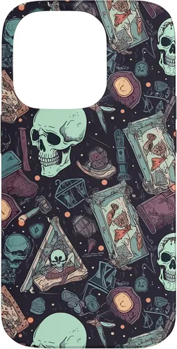 Vista 17 de Eerie Tarot Cards and Crystals Pattern Scary Cute Halloween Case for iPhone 17