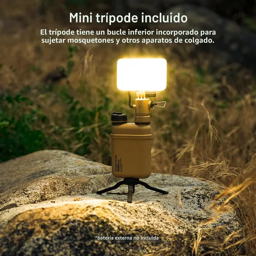 Vista 9 de ELECOM NESTOUT - Linterna de panel LED para acampar al aire libre con mini trípode, luz LED regulable alimentada por USB, resistente al agua y polvo