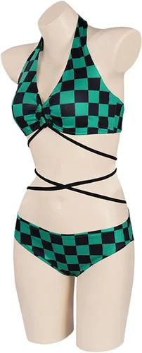 Vista 4 de BAKUGOU Tanjiro - Traje de baño para mujer, Tanjiro Nezuko, traje de baño Kimetsu No Yaiba, traje de baño Demon Slayer Giyuu
