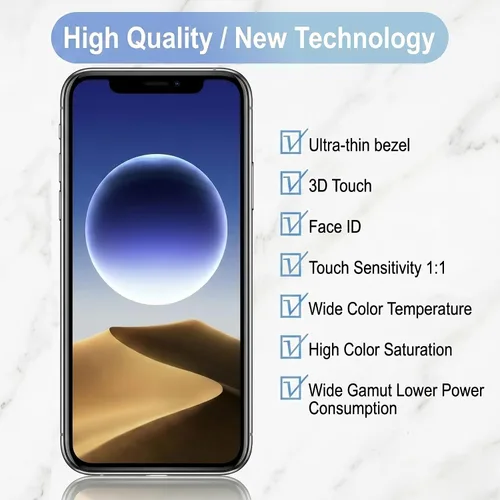 Vista 3 de para iPhone 11 Pro Max Reemplazo de Pantalla, Mayorista Completa Full HD 6.5 Pulgadas COF LCD Visualización 3D Touch Digitalizador Ensamblaje