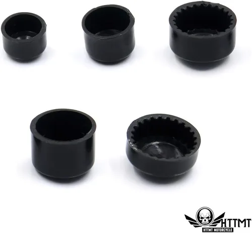 Vista 5 de MT247-001-BK - Tapas de pernos negros compatibles con Harley FLT FLH 2007-2013