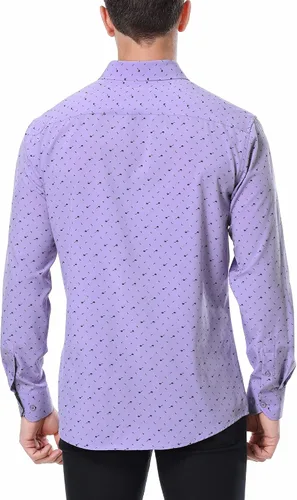 Vista 4 de Damipow Camisa de manga larga para hombre, casual, con botones, para hombre