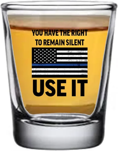 Vista 2 de Rogue River Tactical Línea azul divertida regalo de vidrio de tiro para policía policía policía permanece en silencio