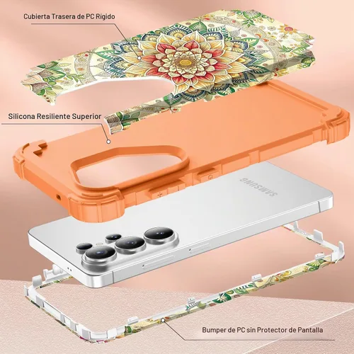Vista 4 de Hocase Funda para Samsung Galaxy S26 Ultra, mandala beige