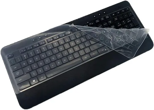Vista 8 de Funda de silicona para teclado de escritorio ultrafina, compatible con Logitech K120 y MK120 teclado USB con cable (azul degradado)