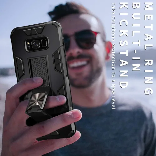 Vista 8 de Funda para Samsung Galaxy S8 Plus, funda Samsung Galaxy S8+ de grado militar, funda con función atril incorporada, armadura, resistente, a prueba