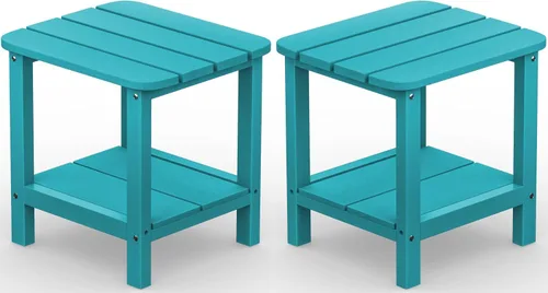 Vista 12 de SERWALL Mesa auxiliar Double Adirondack, Mesa auxiliar de forma rectangular, Negra