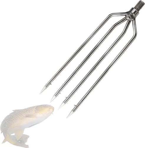 Vista 8 de Brazo de pesca telescópico de 6.2 pies con 3 dientes, gancho de pesca telescópico de acero inoxidable con tornillo de 8 mm, arpones barbados