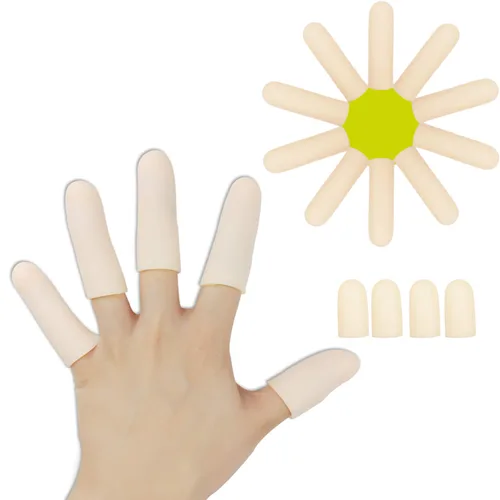 Vista 8 de Pnrskter Cunas de gel para dedos, soporte protector de dedos (14 piezas, transpirables) Mangas para dedos ideales para dedos en gatillo, eczema