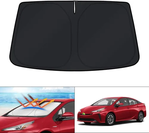 Vista 338 de KUST - Parasol plegable para parabrisas para BMW X1 E84, accesorios 2011 2012 2013 2014 2015, protector de visera de sol ajustable que bloquea