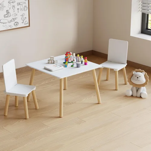 Vista 7 de Juego de mesa y 2 sillas para niños, 3 piezas juego de mesa y silla para niños, juegos de mesa y sillas para niños, mesa de juego para niños