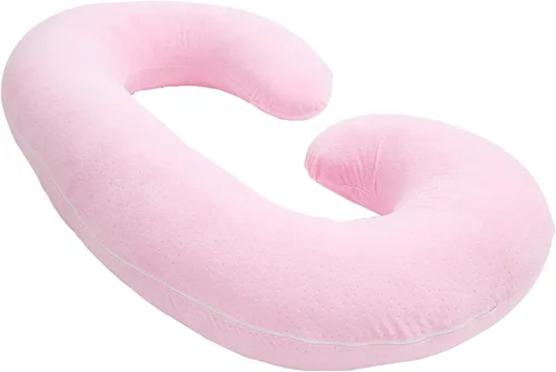 Vista 6 de 1 MIDDLE ONE Funda de almohada de embarazo en forma de C, funda de repuesto de terciopelo transpirable con cremallera para almohada de maternidad