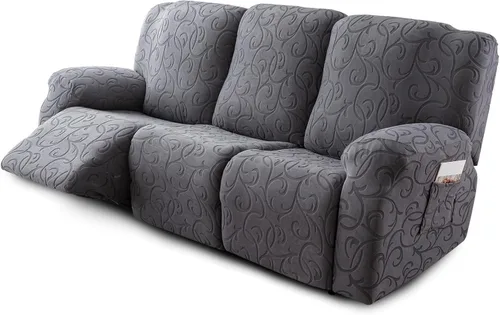 Vista 26 de Funda para Sillón Reclinable de 4 Piezas Elástica, Funda Deslizable de Sofá, Cubierta de Sofá para Sofá Reclinable de 1 Asiento, Protector