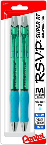 Vista 22 de Pentel RSVP Bolígrafo retráctil súper suave, surtido, paquete de 8 (BX480BP8M)