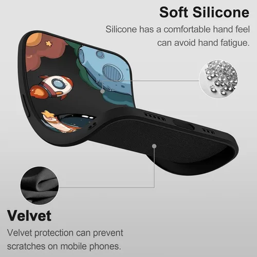 Vista 7 de LEECG Funda protectora de silicona suave para Samsung Galaxy A53 5G, diseño creativo lateral para Samsung A53 5G, negro astronauta