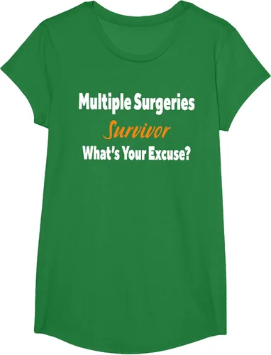 Vista 71 de Camiseta de regalo de cirugía múltiple para sobrevivientes de cirugía ¿Cuál es tu excusa?, Negro