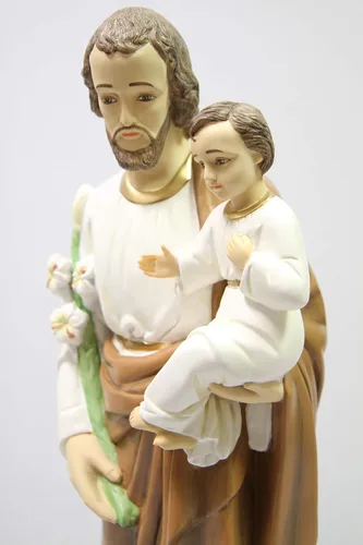 Vista 5 de Vittoria Collection Escultura de estatua religiosa católica de San José con el Santo Niño Jesús de 25.5 pulgadas, hecha en Italia