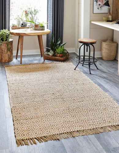 Vista 18 de Unique Loom Alfombra trenzada de la colección de yute - Assam (1' 2" x 6' 1", camino de mesa, negro/natural)