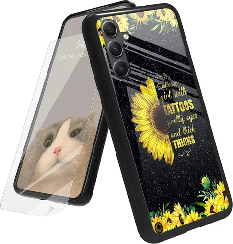 Vista 19 de Funda para Samsung Galaxy A12 5G con protector de pantalla, parte trasera de vidrio templado + TPU de silicona suave que absorbe los golpes