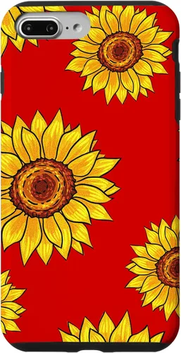 Vista 12 de Patrón de girasol en rojo vintage floral flor mujeres regalo caso para iPhone 17