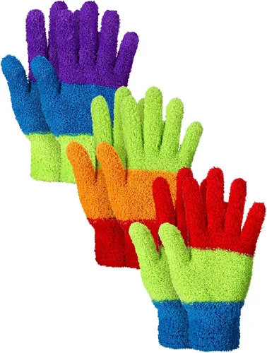 Vista 29 de Patelai 12 pares de guantes de microfibra para plantas y hojas, talla S Colores surtidos