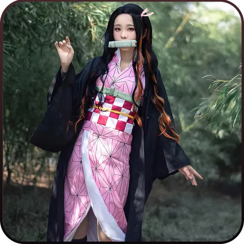 Vista 3 de Disfraz de anime para adultos, kimono, Halloween, Navidad
