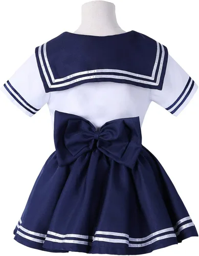 Vista 2 de JOYSHOP Disfraz de marinero de anime para niñas uniforme escolar japonés para Halloween cosplay