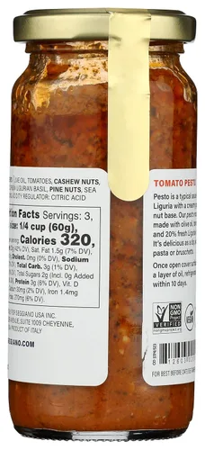 Vista 2 de Seggiano, Pesto de tomate y albahaca, 7 oz