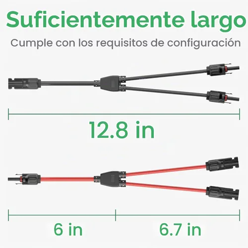 Vista 2 de OYMSAE Conectores solares Y Branch Kit de cable adaptador paralelo para panel solar