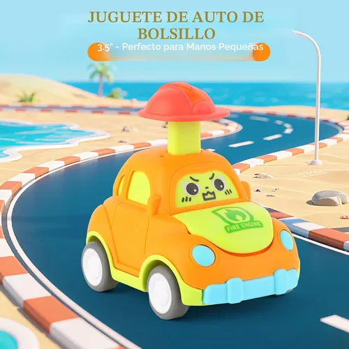Vista 5 de Juguetes de coche para niños pequeños de 1 a 3 años, regalo de cumpleaños para niños y niñas de 1 a 3 años, juguetes de vehículos urbanos para tirar