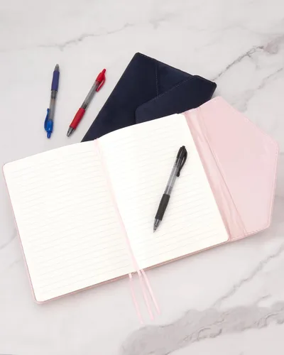 Vista 3 de Eccolo - Cuaderno rayado, diario de terciopelo de tapa dura para mujeres y hombres, 256 páginas marfil, diario de escritura único para el trabajo