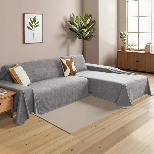 Vista 16 de MYSKY HOME Funda de Sofá Seccional para Perros, 2 Piezas Fundas de Sofá para Sofá en Forma de L, Funda de Sofá Lavable, Protector de Muebles Funda