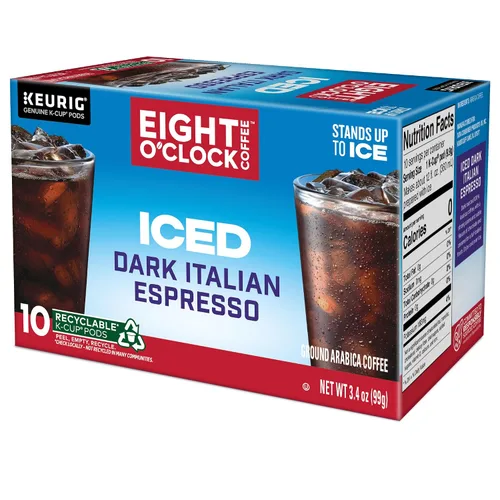 Vista 12 de Eight O'Clock Coffee ICED Dark Italian, Keurig - Cápsulas K-Cup de una sola porción, café helado tostado oscuro, 60 unidades (6 paquetes de 10)