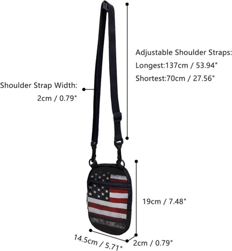Vista 6 de Suobstales Pequeñas bolsas cruzadas para hombres, bolsa de hombro casual, bolsa de pecho, bolsa de mensajero juvenil
