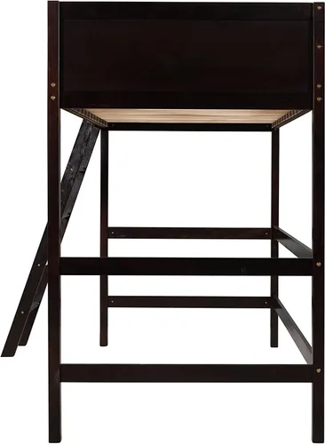 Vista 6 de Harper & Bright Designs Marco de cama individual tipo loft para niños con escalera angular, cama alta de madera para adolescentes, niñas, niños,