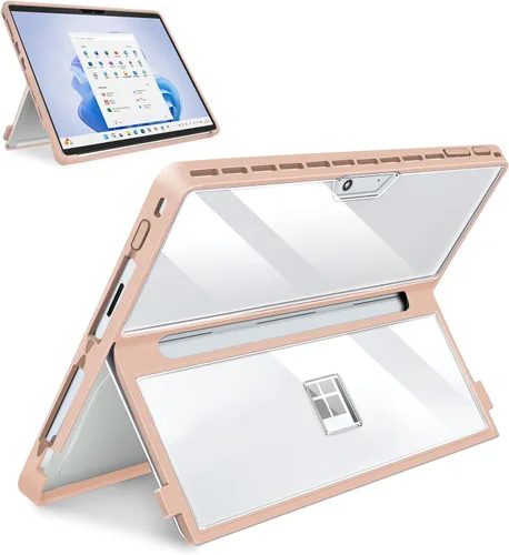 Vista 8 de Funda para Microsoft Surface Pro 11/10/9/8 de 13 pulgadas, con cubierta de soporte, correa de mano, funda resistente todo en uno compatible con Negro