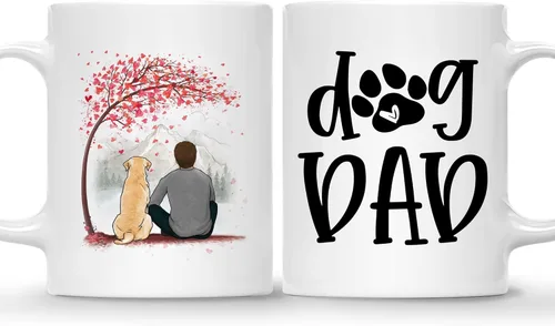 Vista 18 de Gossby Taza de café Dog Dad – Regalo para hombres amantes de los perros labrador retriever negro, regalo de cumpleaños, regalo de Navidad para papá