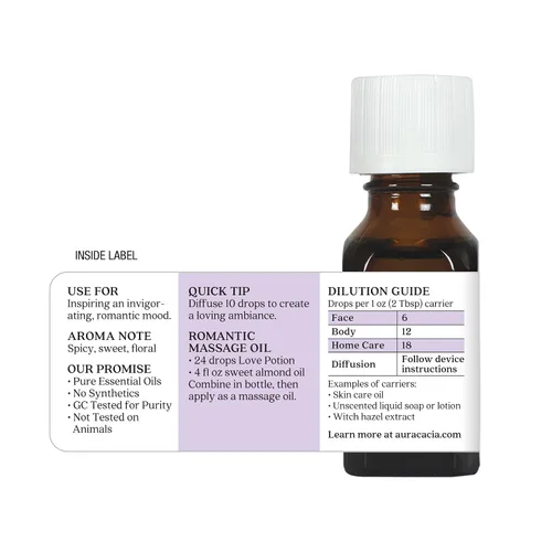 Vista 6 de Aura Cacia Mezcla de aceites esenciales Love Potion 0.5 fl. oz.