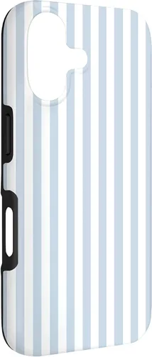 Vista 3 de Funda con patrón geométrico de rayas blancas y azul claro para iPhone 17