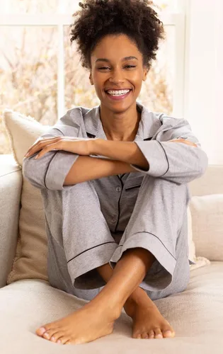 Vista 57 de PajamaGram Conjunto de pijama para mujer – Pijama para mujer, jersey novio, 100% algodón