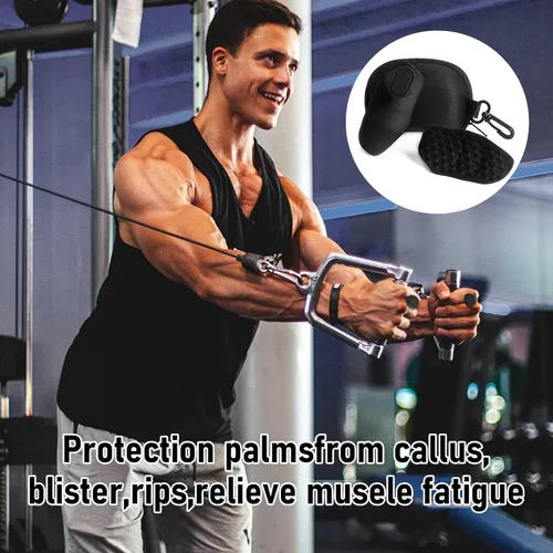 Vista 4 de Guantes de entrenamiento para mujeres y hombres, agarre antideslizante para entrenamiento de crossfit y levantamiento de pesas, empuñaduras de mano