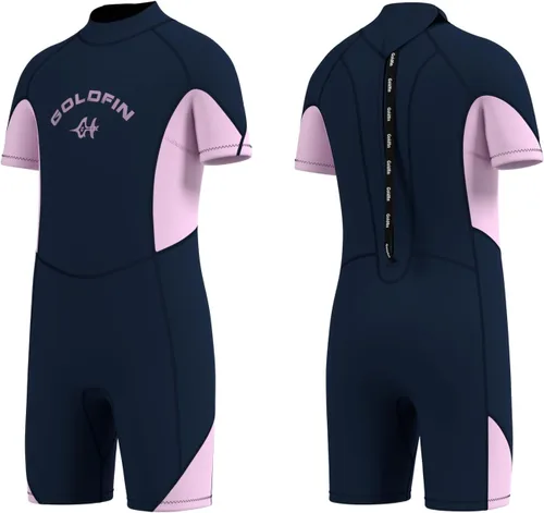 Vista 7 de Goldfin Traje de neopreno para niños y niñas, 0.118 in de neopreno con cremallera trasera que mantiene el calor para agua fría, natación, buceo