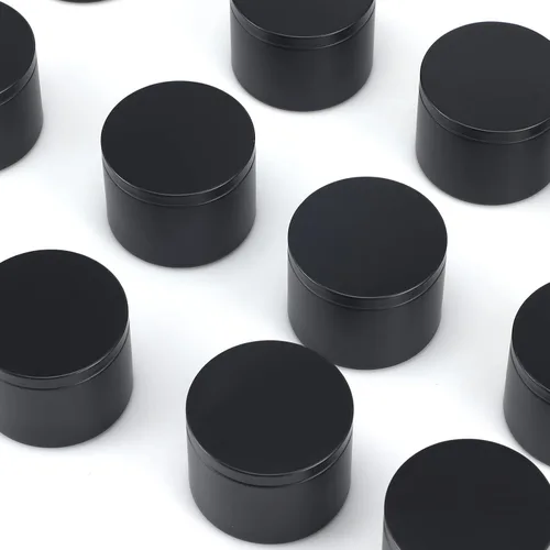 Vista 6 de SONVIIBOX Paquete de 24 latas de velas de 8 onzas, latas de velas negras para hacer velas a granel, tarros de vela de 8 onzas, frascos de lata