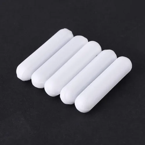 Vista 2 de 10 Uds blanco PTFE Stir Bars 7X30mm laboratorio agitador pulgas laboratorio Spinner para mezclador magnético