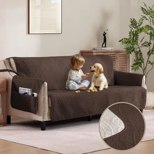 Vista 38 de Fundas acolchadas beige para sillas reclinables, impermeables, fundas para sillas reclinables para niños perezosos, fundas reclinables que admiten