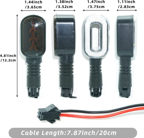 Vista 3 de Luces LED de señal de giro para motocicleta, enchufables, CC 36 V, 48 V, 52 V, 60 V, intermitentes, luces intermitentes, bombillas de giro