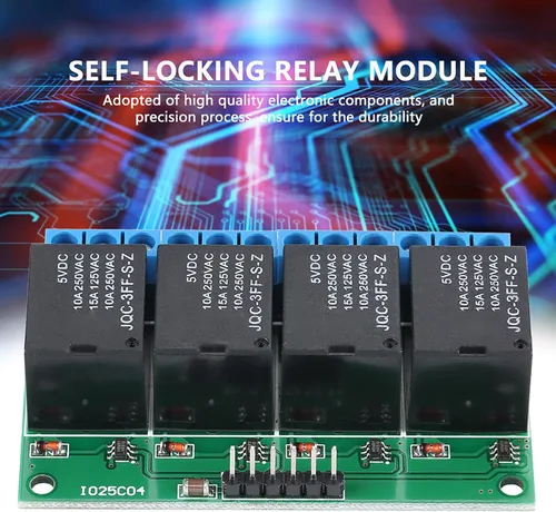 Vista 5 de Módulo de relé 5V 4 canales Flip Flop Relé biestable Módulo de relé de autobloqueo para controlar motores de CC válvulas solenoides